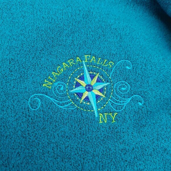 Niagara Falls Men's 1/4 Zip Fleece Sweatshirt Blue Size XL Embroidered - Picture 3 of 8